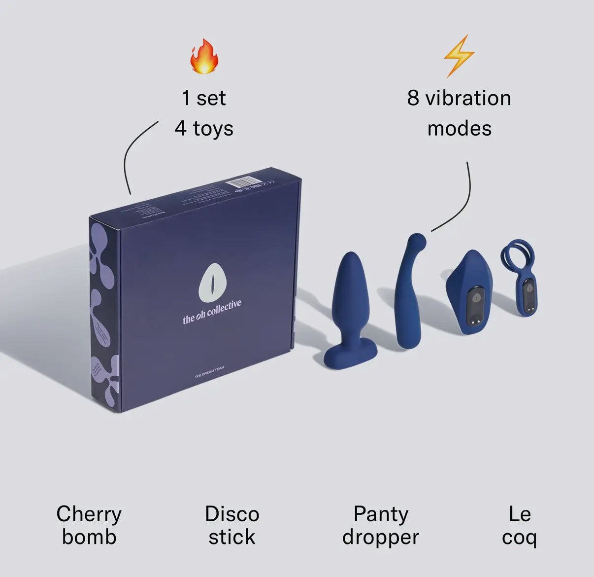 The Dream Team | Couples Vibrator
Set | Navy Blue