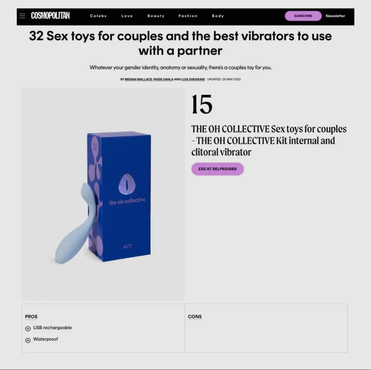 Dual Stimulation G-Spot &
Clitoral Vibrator (coral)