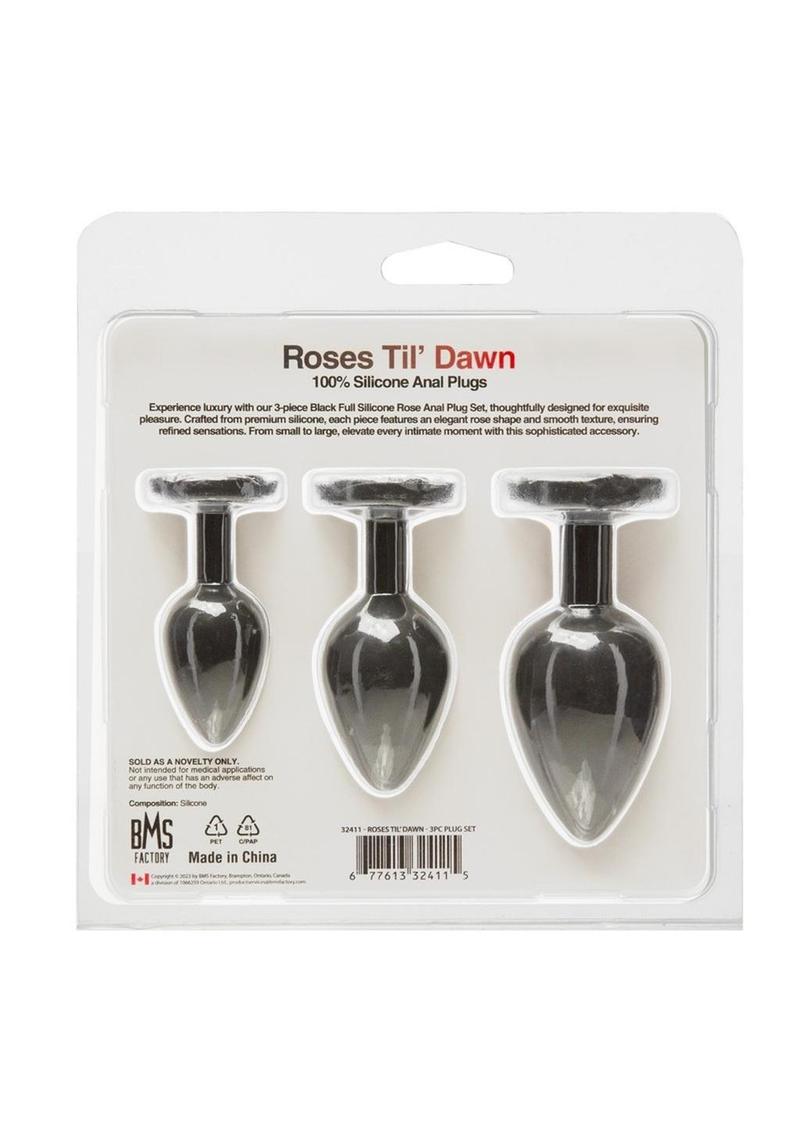 Roses Til Dawn Silicone Butt Plug Set (3 Piece)