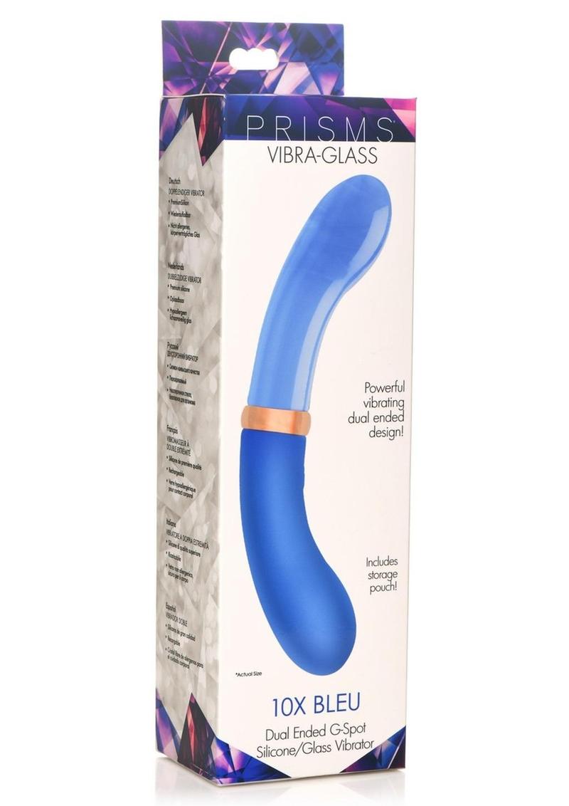 Prisms Vibra-Glass 10X Bleu Dual End G-Spot Rechargeable