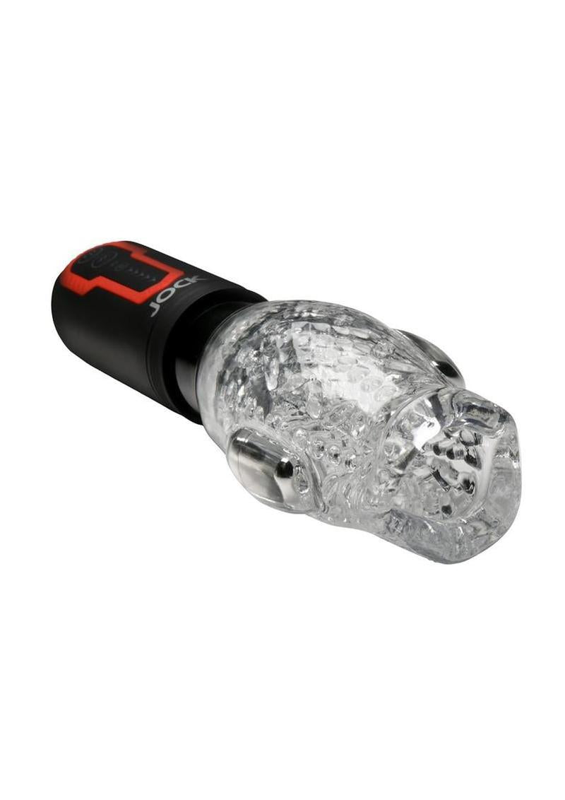 JOCK Spinning & Thrusting Rechargeable Masturbator with 2 Bullets - Mouth