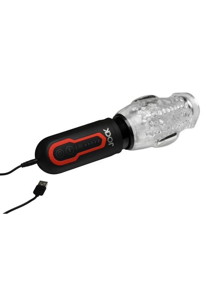 JOCK Spinning & Thrusting Rechargeable Masturbator with 2 Bullets - Mouth