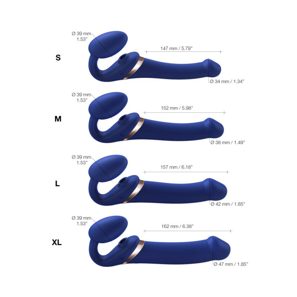 Strap-On-Me Rechargeable Remote-Controlled Multi Orgasm Bendable Strapless Strap-On