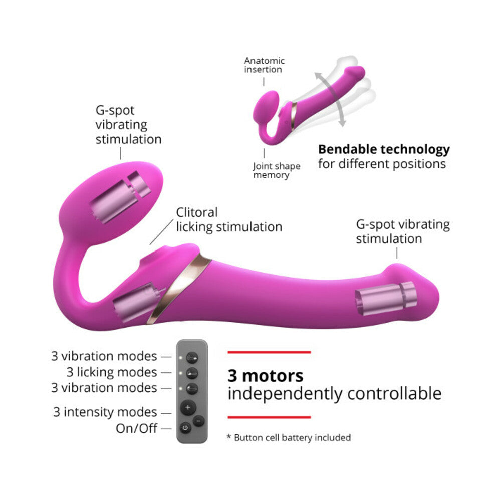 Strap-On-Me Rechargeable Remote-Controlled Multi Orgasm Bendable Strapless Strap-On