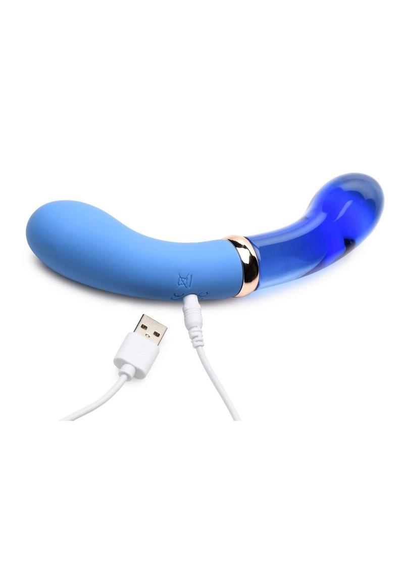 Prisms Vibra-Glass 10X Bleu Dual End G-Spot Rechargeable