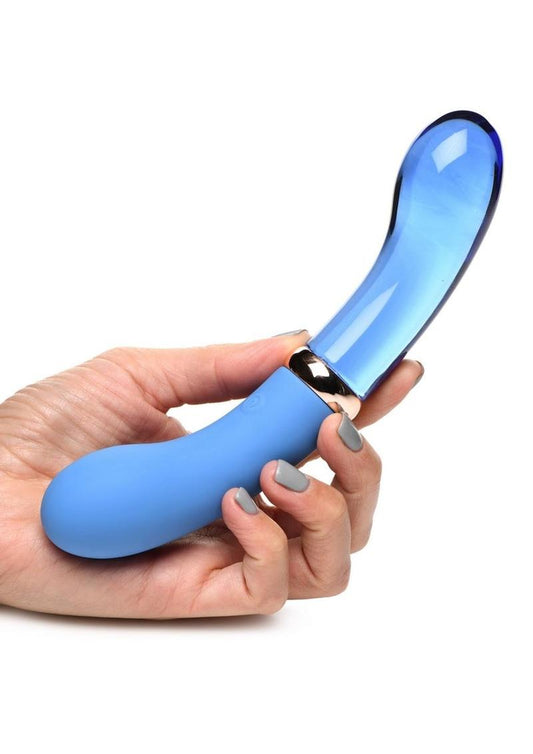 Prisms Vibra-Glass 10X Bleu Dual End G-Spot Rechargeable