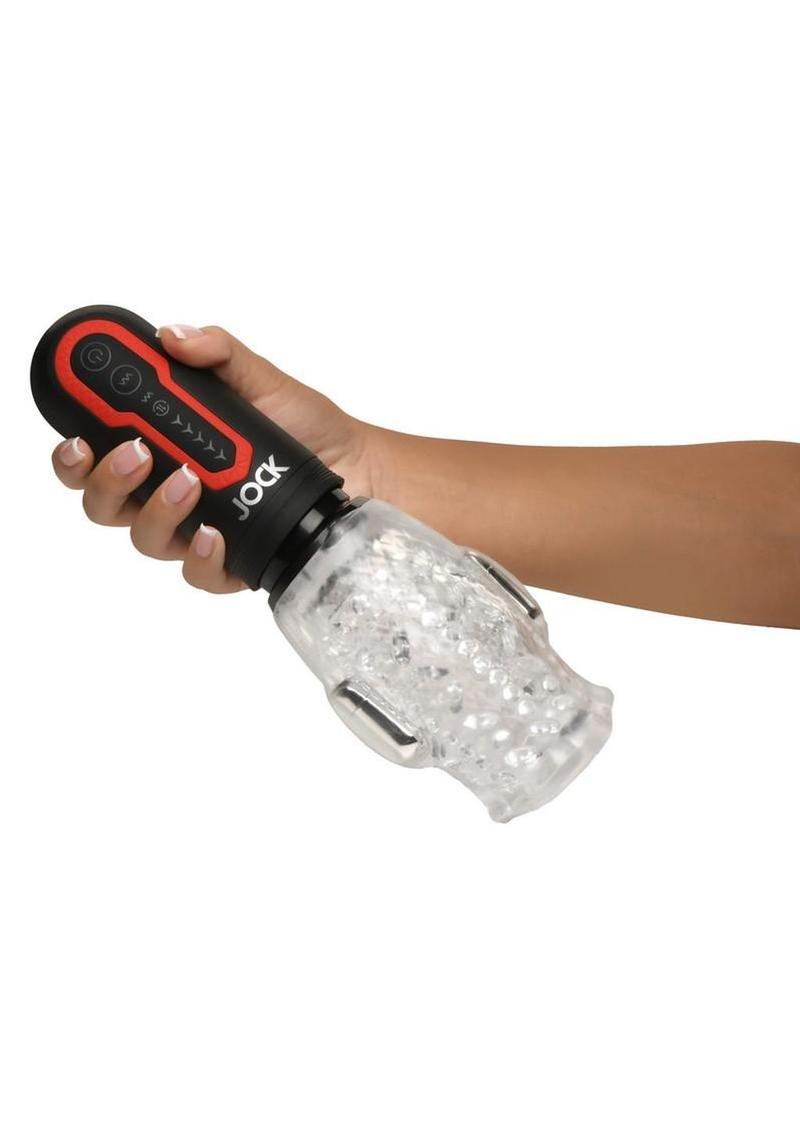 JOCK Spinning & Thrusting Rechargeable Masturbator with 2 Bullets - Mouth