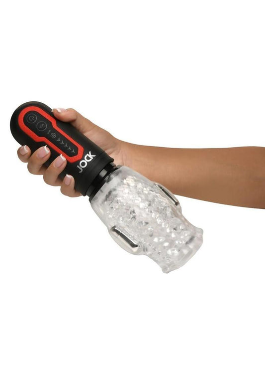 JOCK Spinning & Thrusting Rechargeable Masturbator with 2 Bullets - Mouth