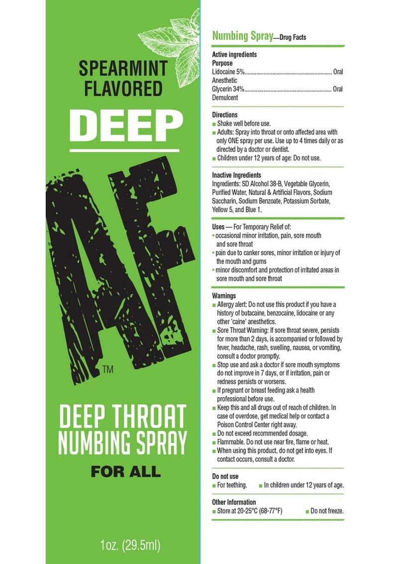 Deep AF Deep Throat Numbing Spray