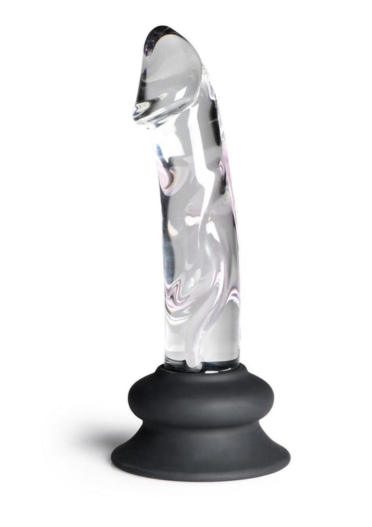 Glass Dildo with Silicone Base 6.5in