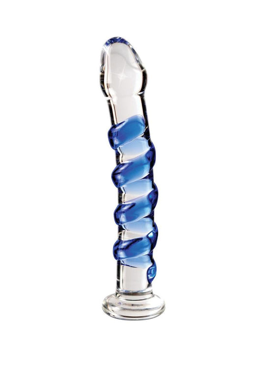 No. 5 Textured Glass Dildo 7.25in