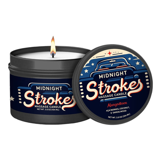 Midnight Strokes Massage Candle
Soy-Based
